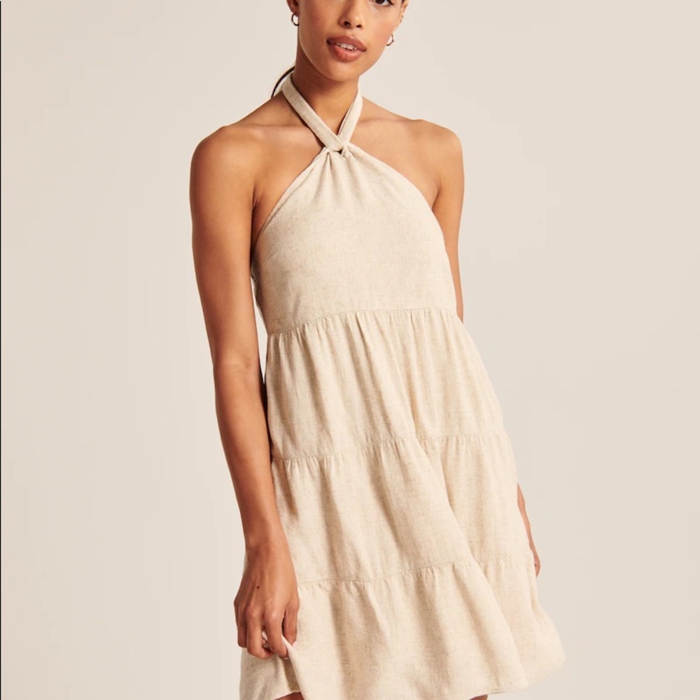 Halter Trapeze Tiered Mini Dress